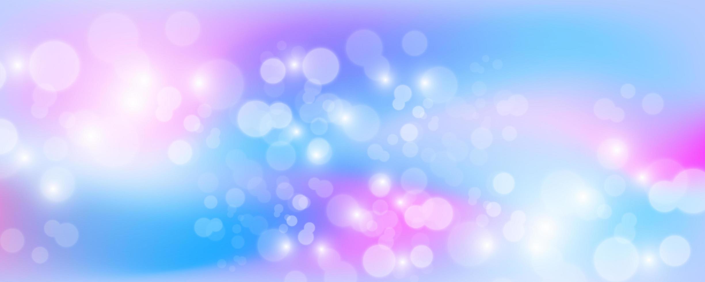 2450x980 Bright holographic background with sparkles, vector illustration