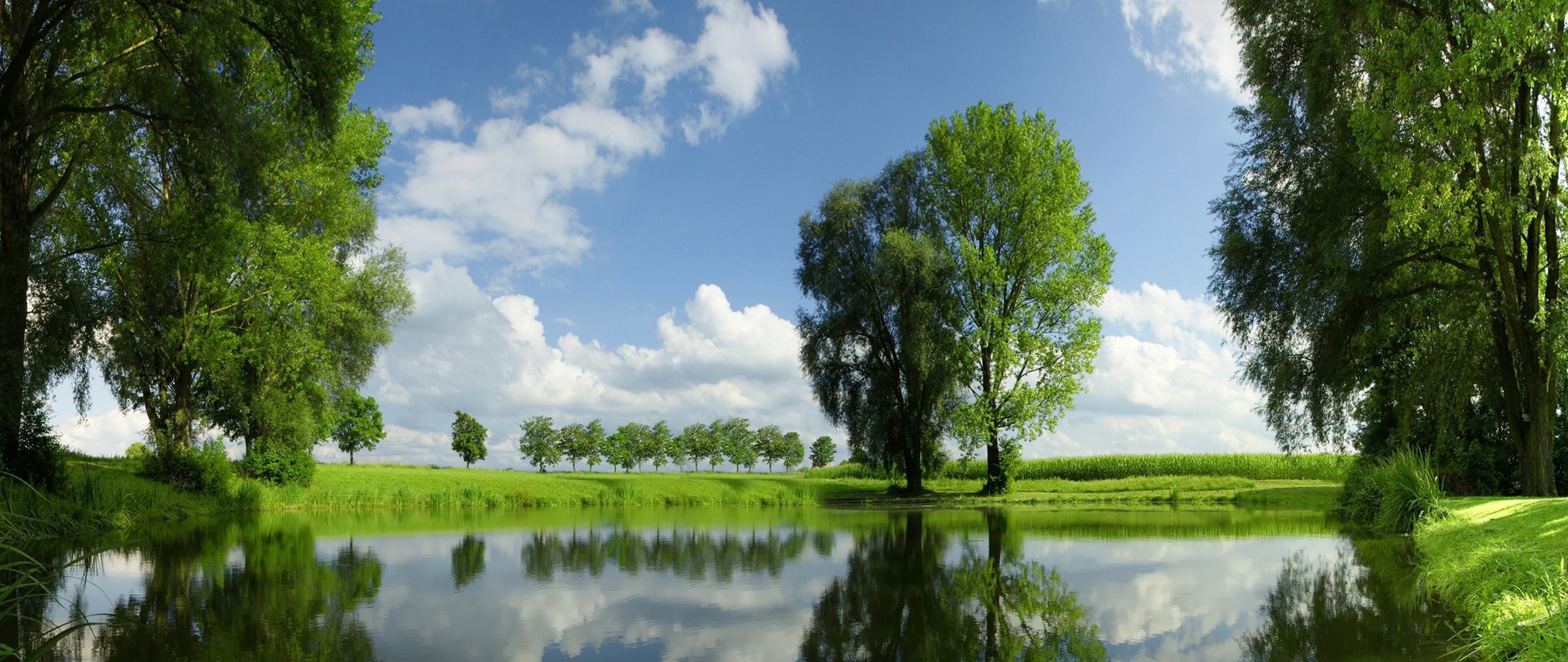 2560x1080 Summer River Wallpaper