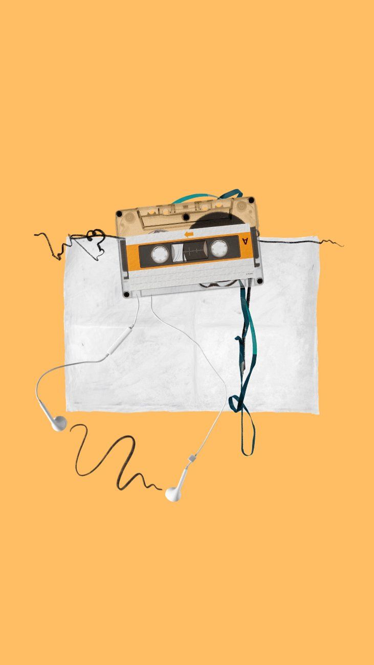 731x1300 Yellow cassette tape mobile wallpaper