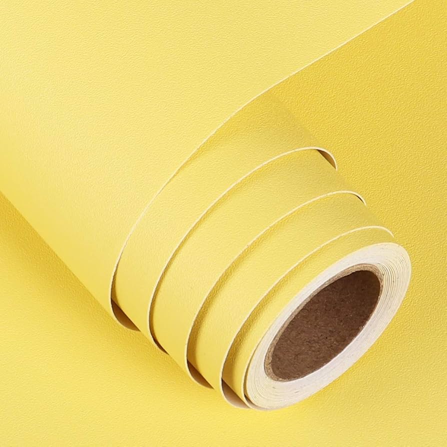 894x894 FunStick Lemon Yellow Wallpaper Peel and Stick Wallpaper Matte Yellow Contact Paper for Cabinets Waterproof Self Adhesive Wall Paper Rolls for Kids Bedroom Bathroom Walls Desk Vinyl Wrap 15.8x78.8