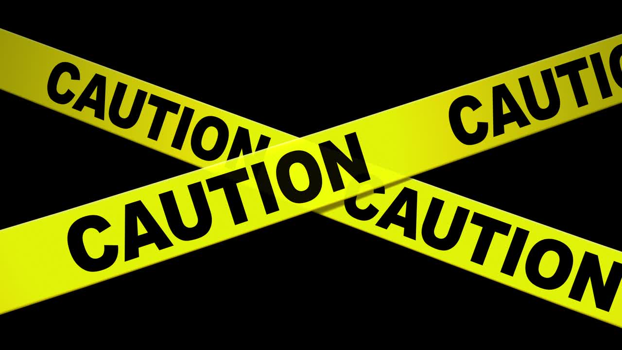 1280x720 Caution tape. caution yellow warning lines isolated on white background