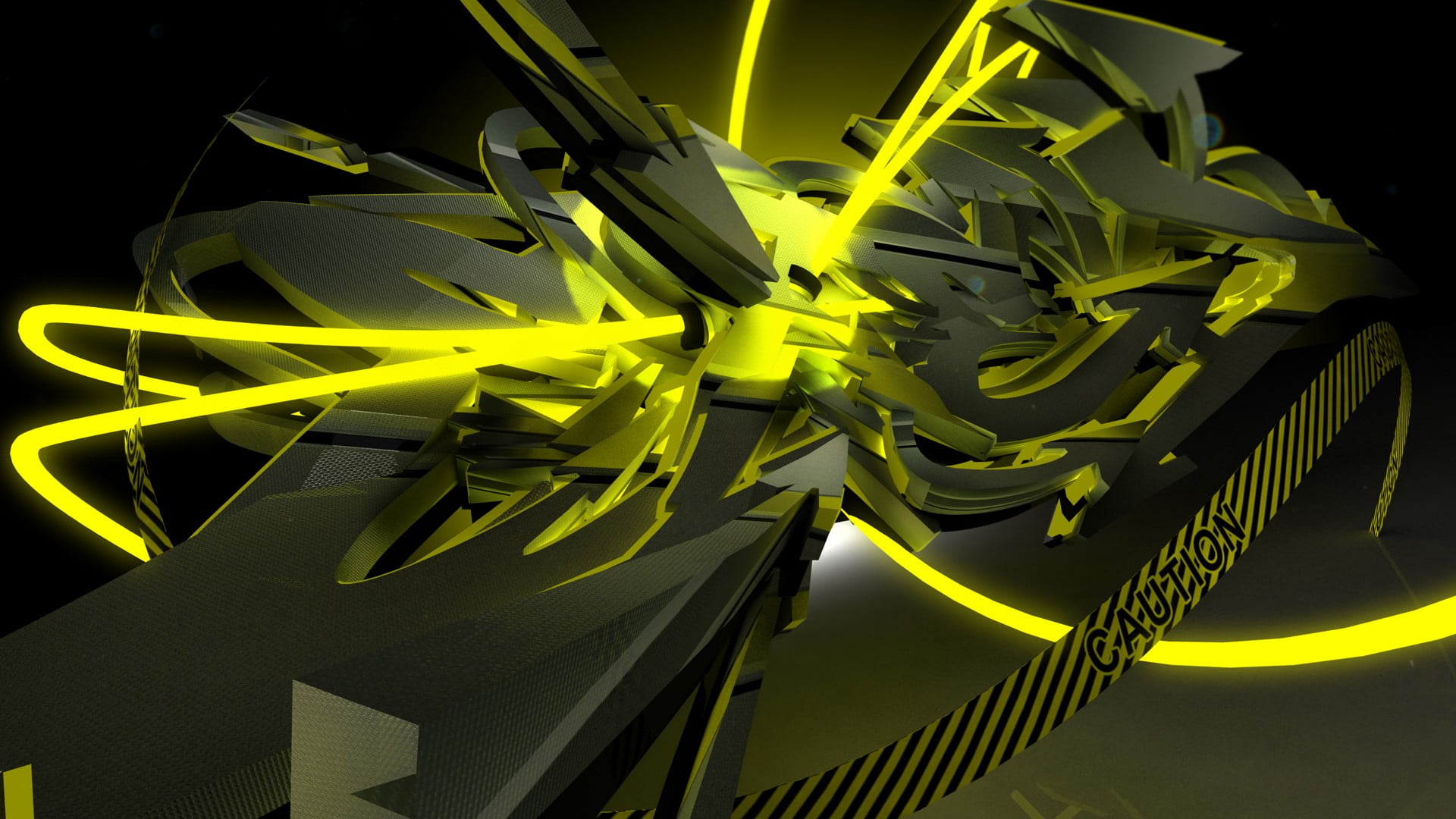 1920x1080 Yellow and black motocross dirt bike, abstract, police tape HD wallpaper