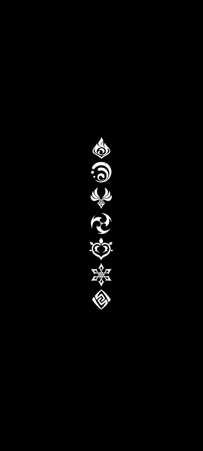 800x1778 GI Elements amoled, mode, genshin, impact, black, dark, genshin impact, dark mode, HD phone wallpaper