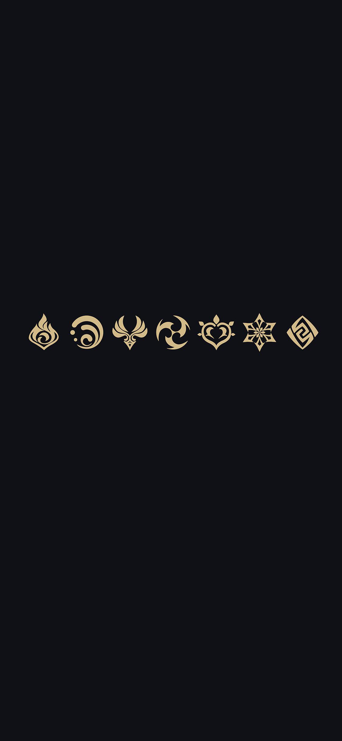 1125x2436 Elemental Icon Phone Wallpaper : R Genshin_Impact