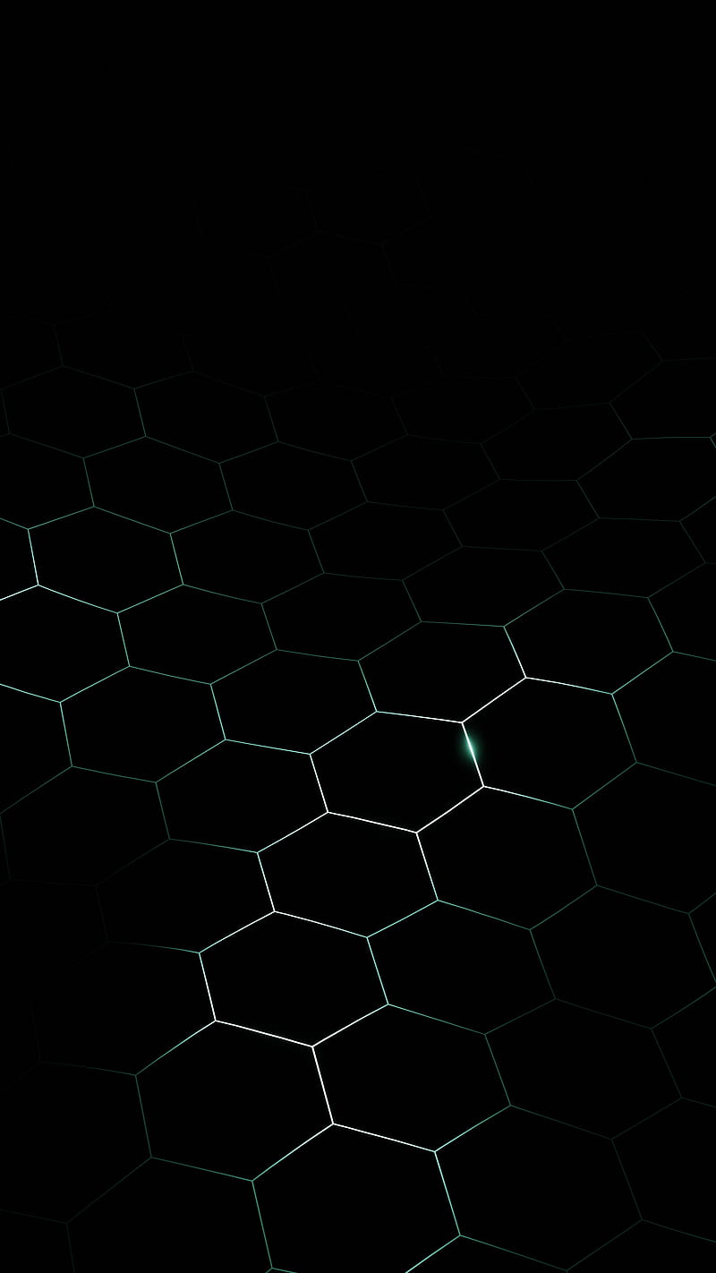800x1422 Green Hex, Bertil, Green, black, dark, fade, glow, hex, hexagonal, hive, oled, HD phone wallpaper