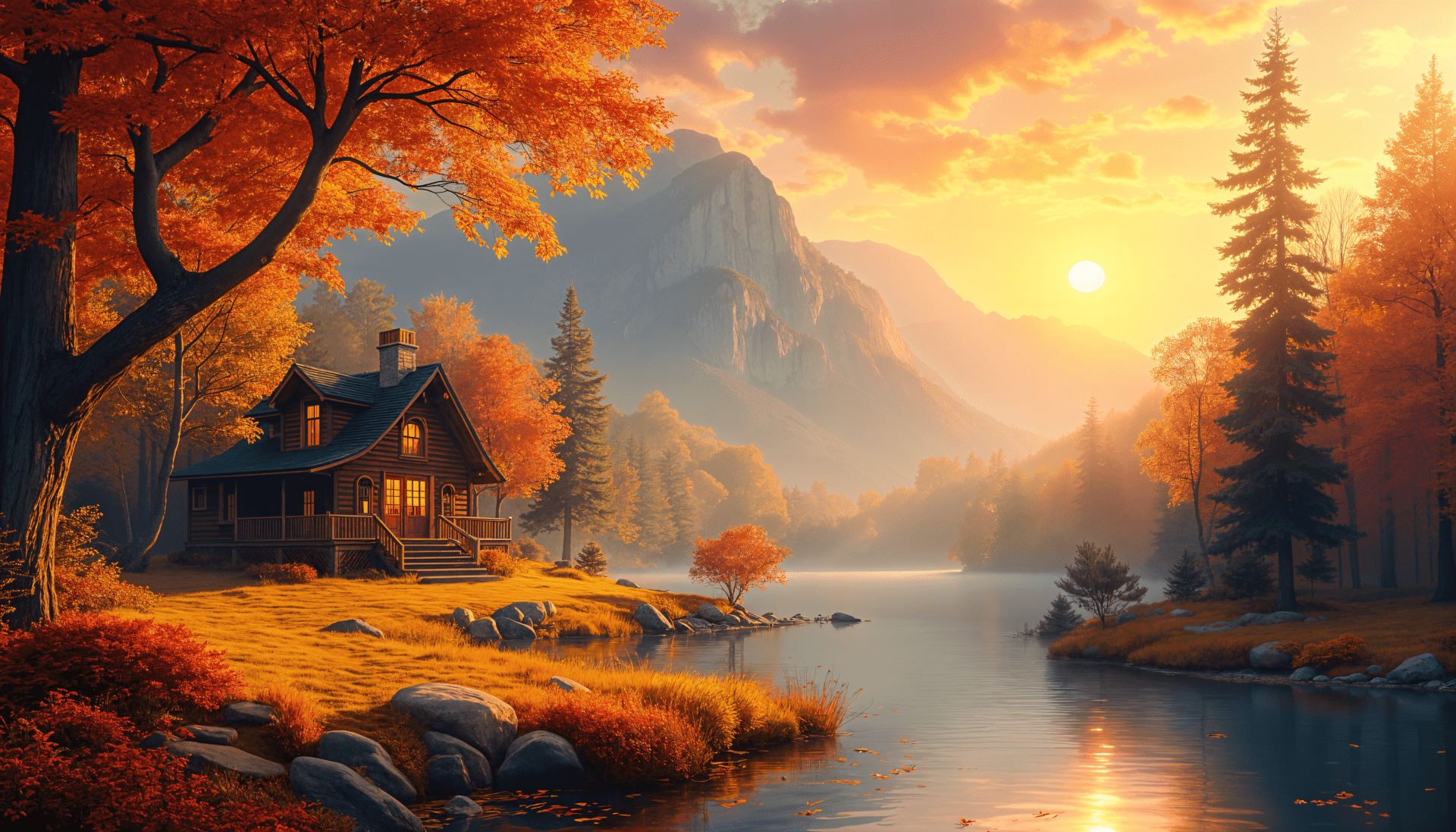 1920x1097 Autumn Serenity: 4K Ultra HD Wallpaper for Fall Inspiration