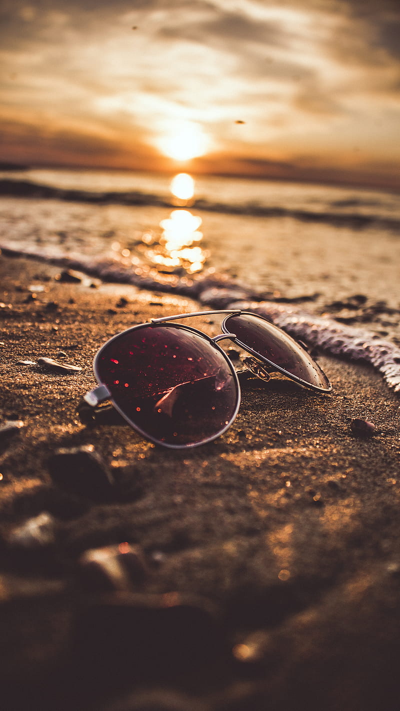 800x1422 Cozy Summer, beach, glasses, ocean, graphy, products, sky, warm, HD phone wallpaper