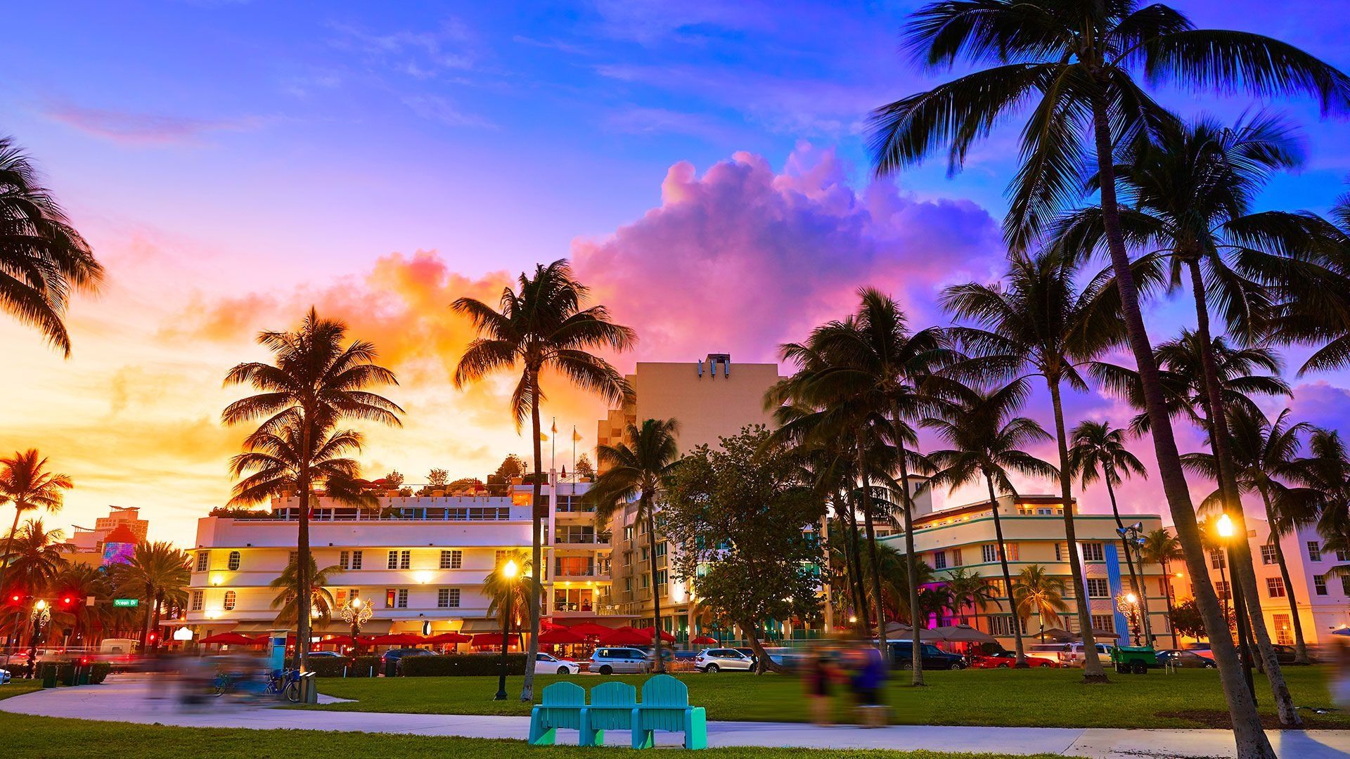 1920x1080 Miami at sunset