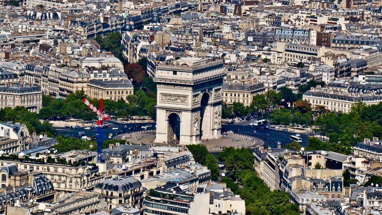 1244x700 Paris cityscapes Arc De Triomphe cities wallpaperx1080
