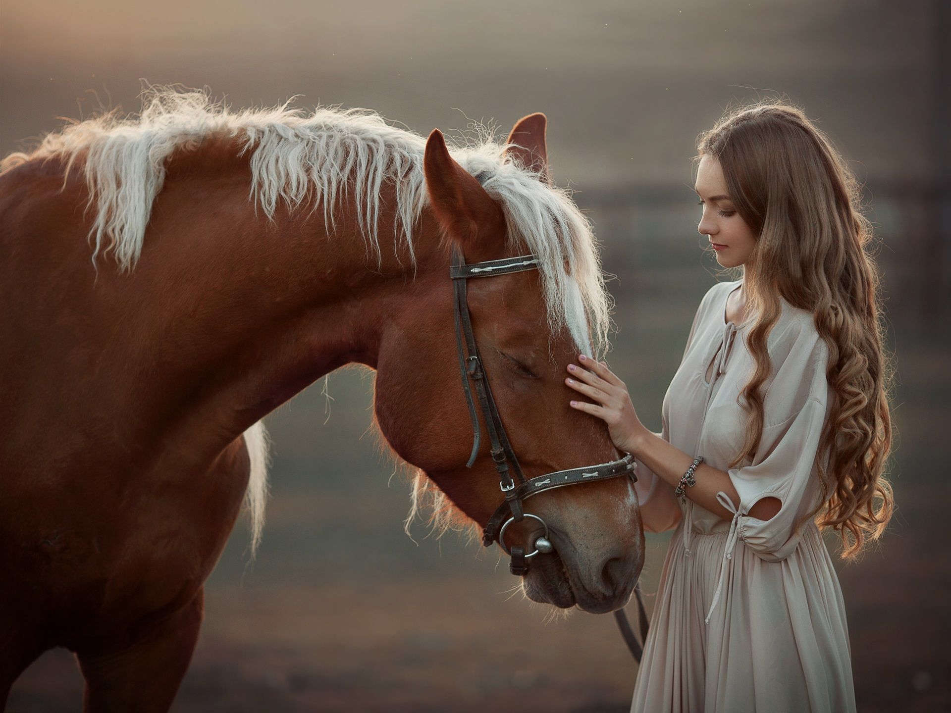 1920x1440 Girl And Horse Wallpaper