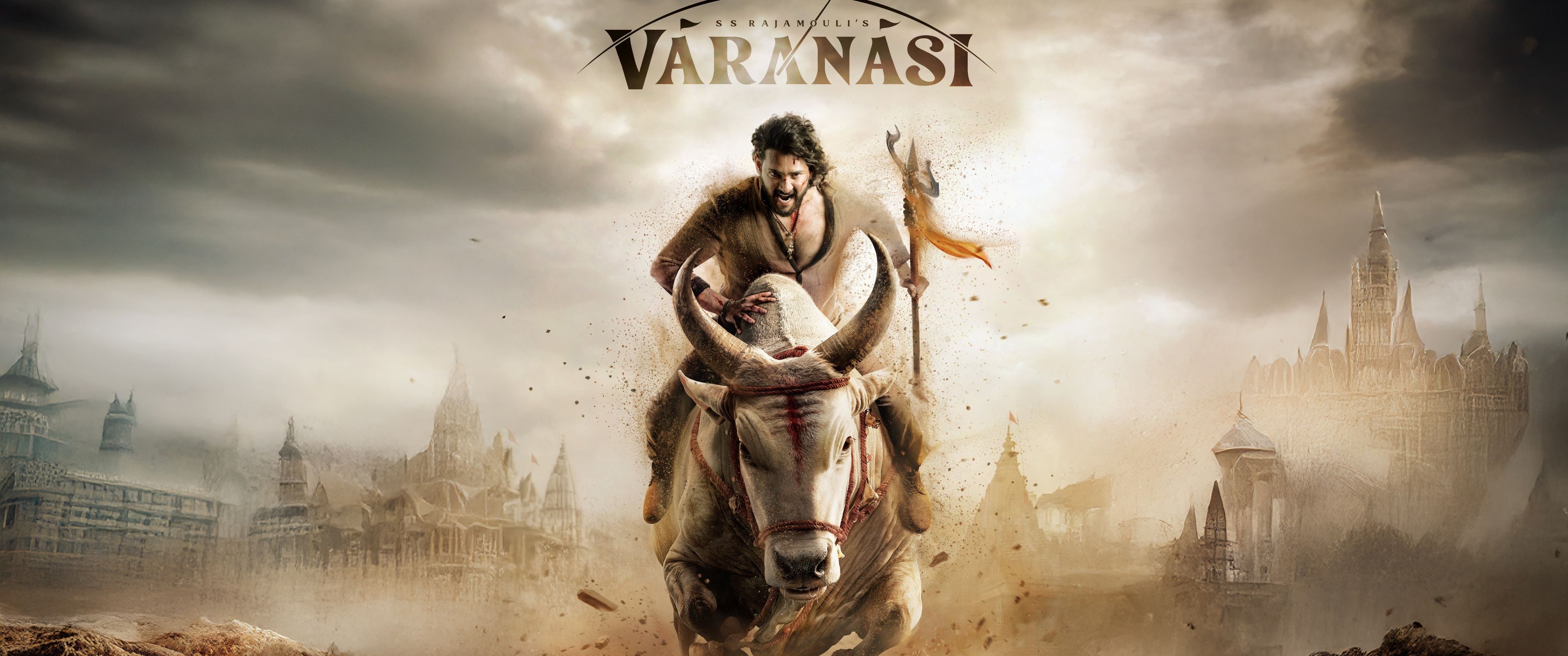 3440x1440 Varanasi (2027) Wallpaper 4K, Mahesh Babu, Indian movies