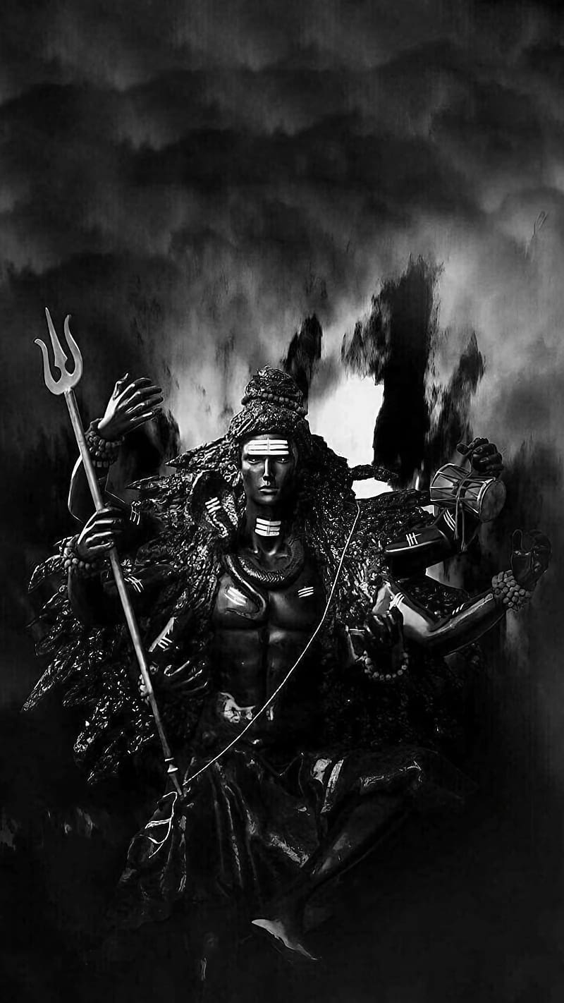 800x1422 Mahadev Black, Mahakal, lord, god, HD phone wallpaper