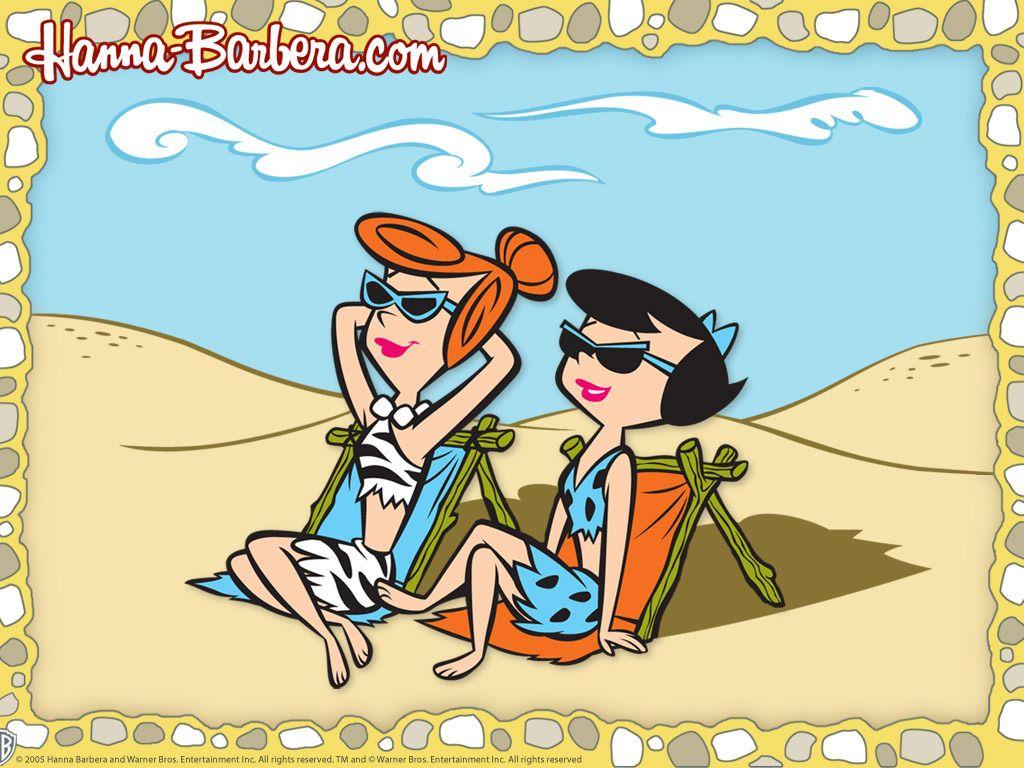 1024x768 The Flintstones Wilma and Betty Wallpaper Flintstones