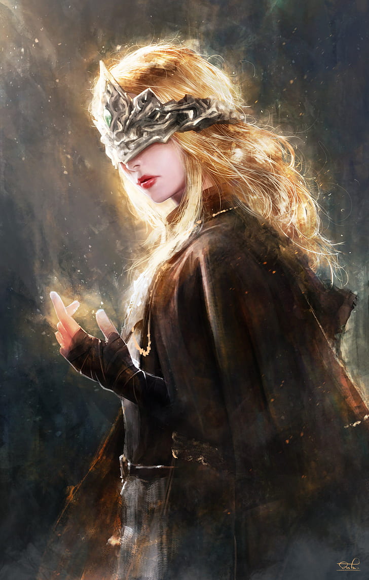 728x1144 HD wallpaper: Dark Souls III, fire keeper, fantasy art, artwork, dark souls 3