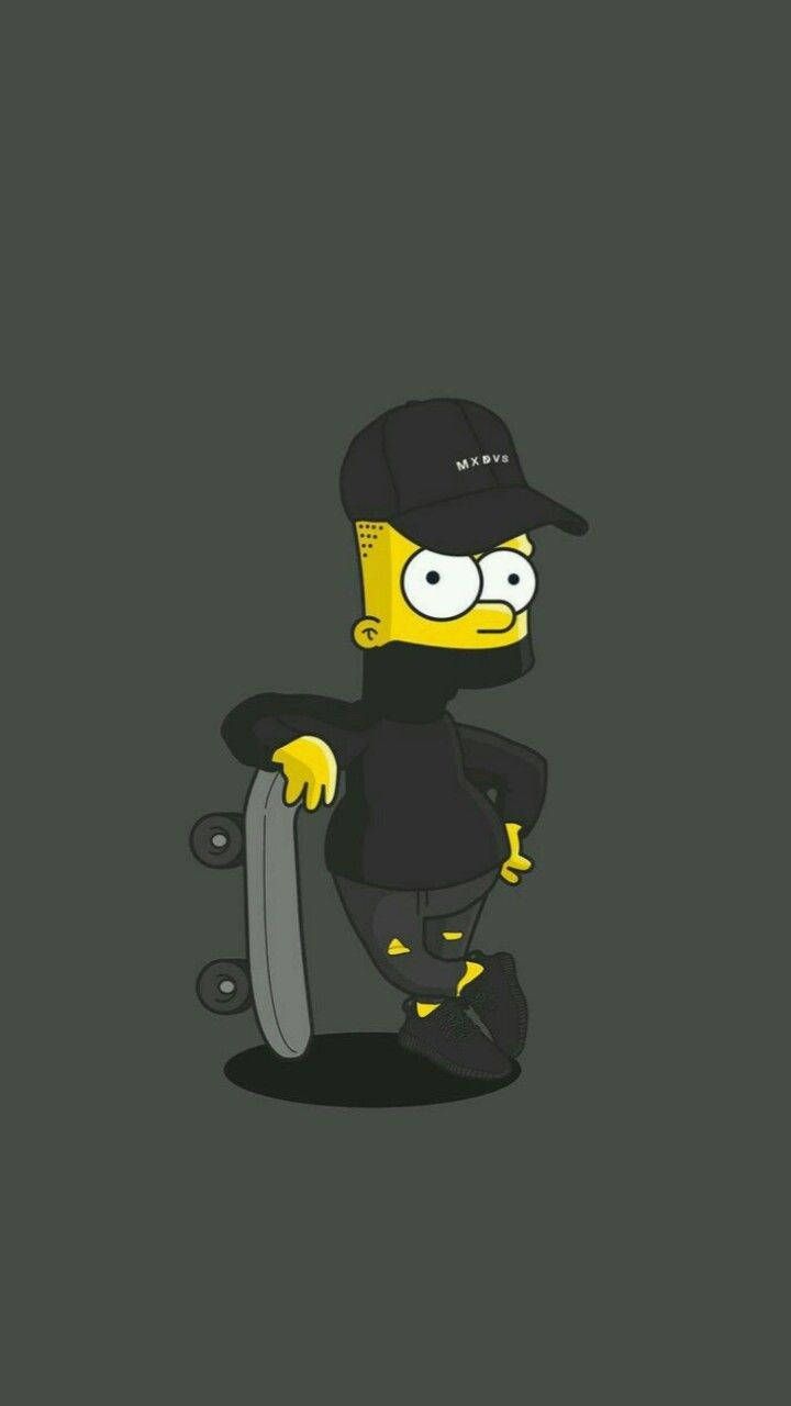 720x1280 Download Bart Simpson Black Swag Outfit Wallpaper