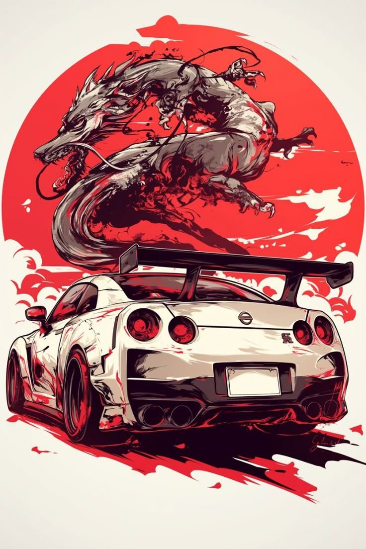 736x1104 Conceptual drawing- Nissan GTR