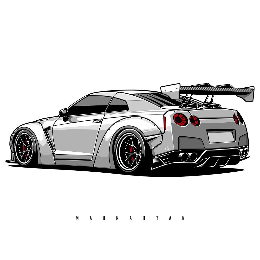 1080x1080 GTR Cartoon Wallpaper