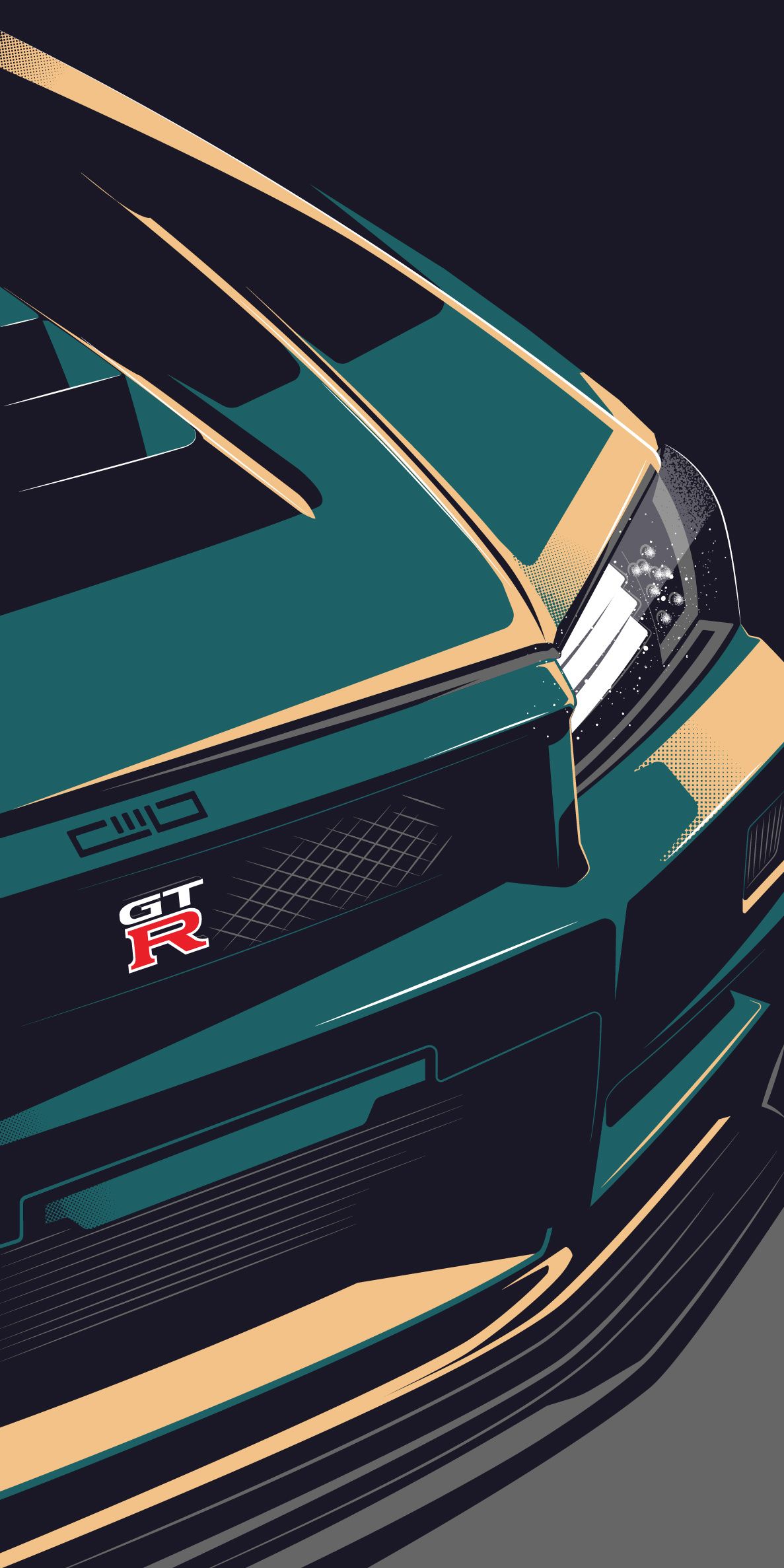1187x2374 Nissan Skyline GTR R34 illustration art by Keyur on Dribbble