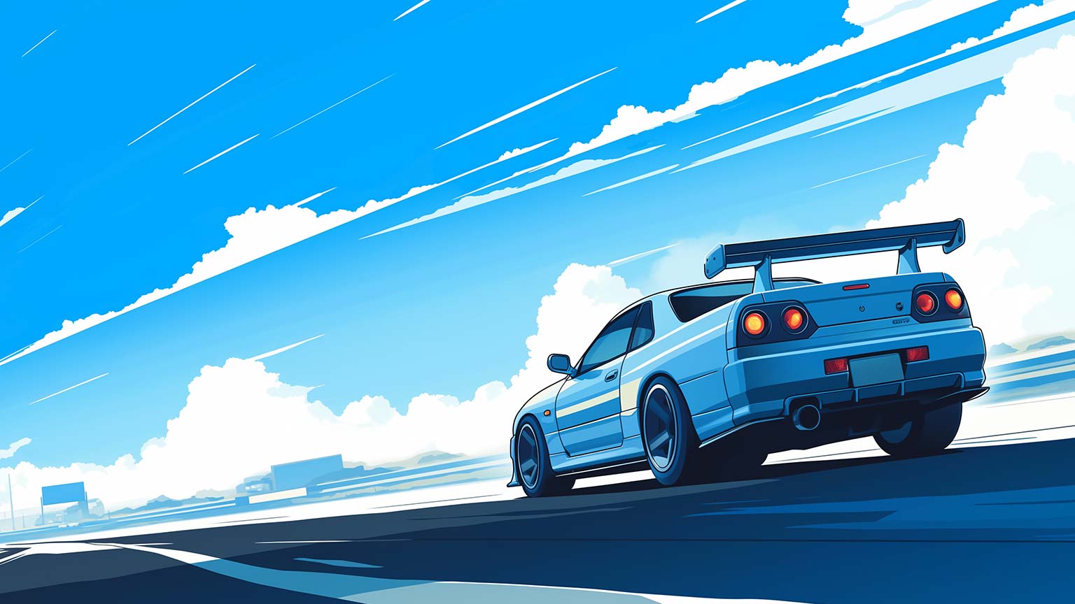 1536x864 Nissan Skyline GT R Blue Desktop Wallpaper Wallpaper 4k
