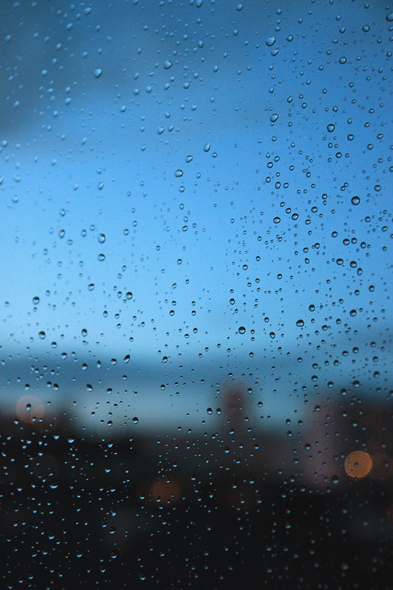 800x1200 Rain, glass, drops, wet, city, macro, HD phone wallpaper
