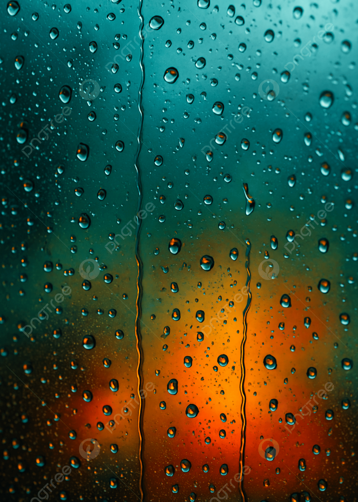 1200x1680 Raindrops On Glass Window With Blurred Colorful Background Wallpaper Image For Free Download