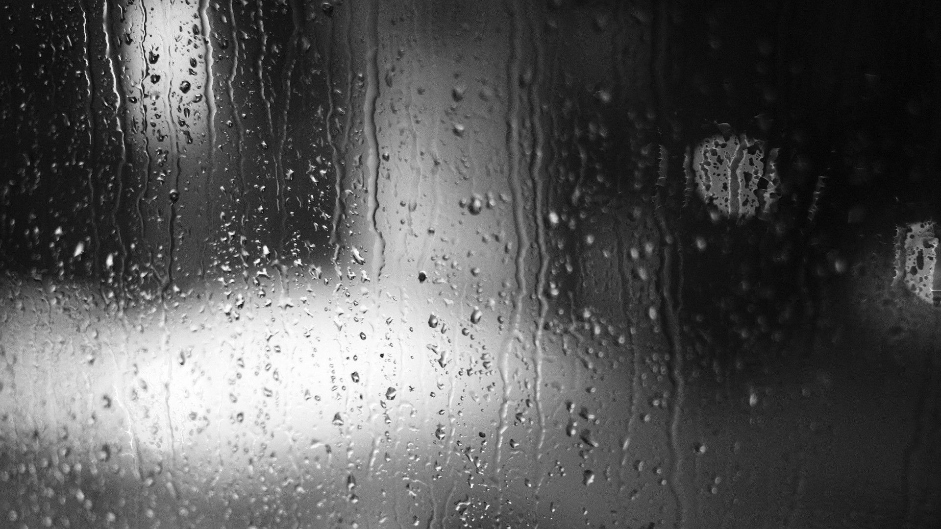 1920x1080 Water Drops Rain Glass Blur Black Background 4K HD Black Wallpaper