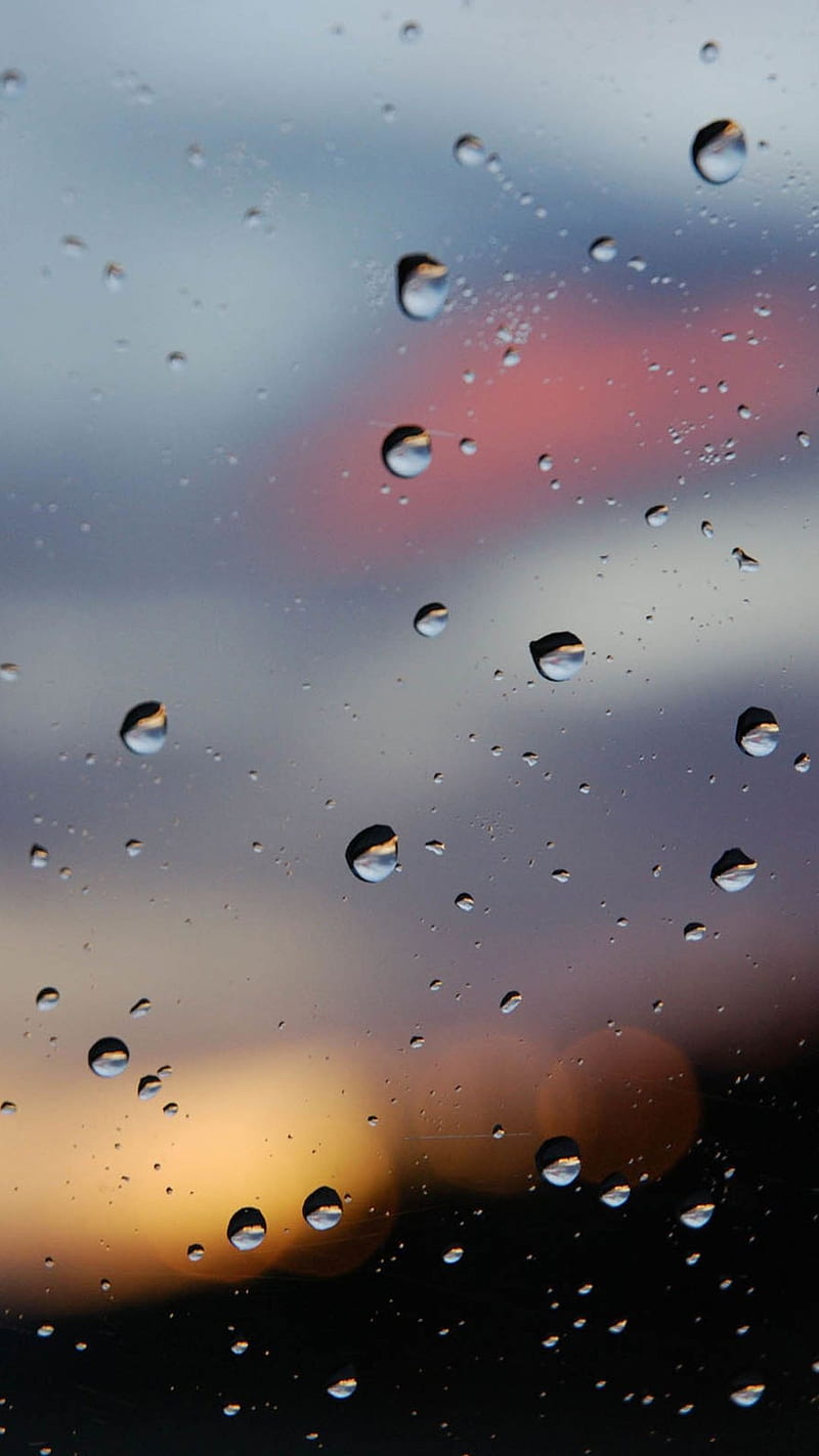 800x1422 Rainy Window, rain, drops, raindrops, blur, glass, water, HD phone wallpaper