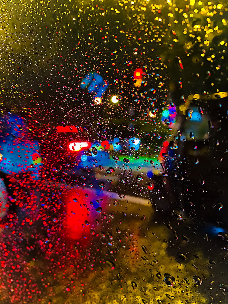 800x1067 Rain, drops, glass, blur, lights, HD phone wallpaper