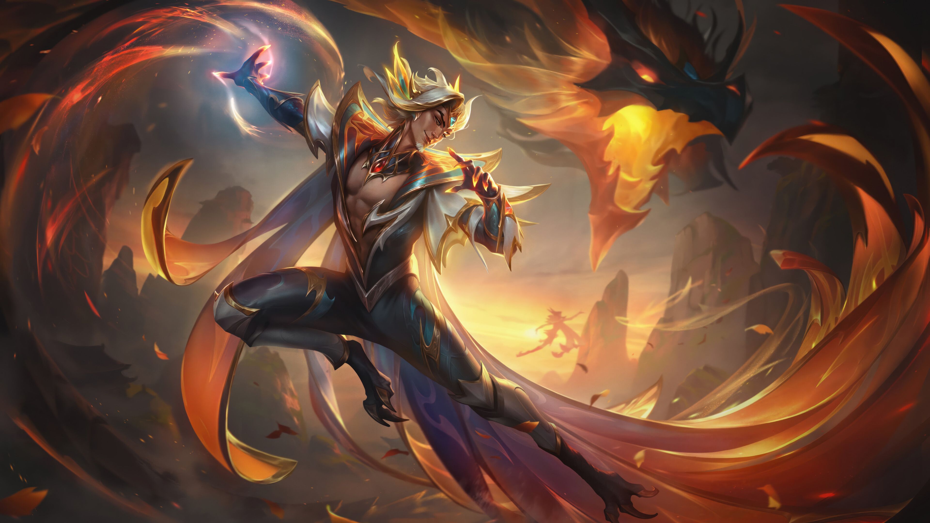 3840x2160 Dragonmancer Rakan LoL Skin Splash Art 4K Wallpaper iPhone HD Phone