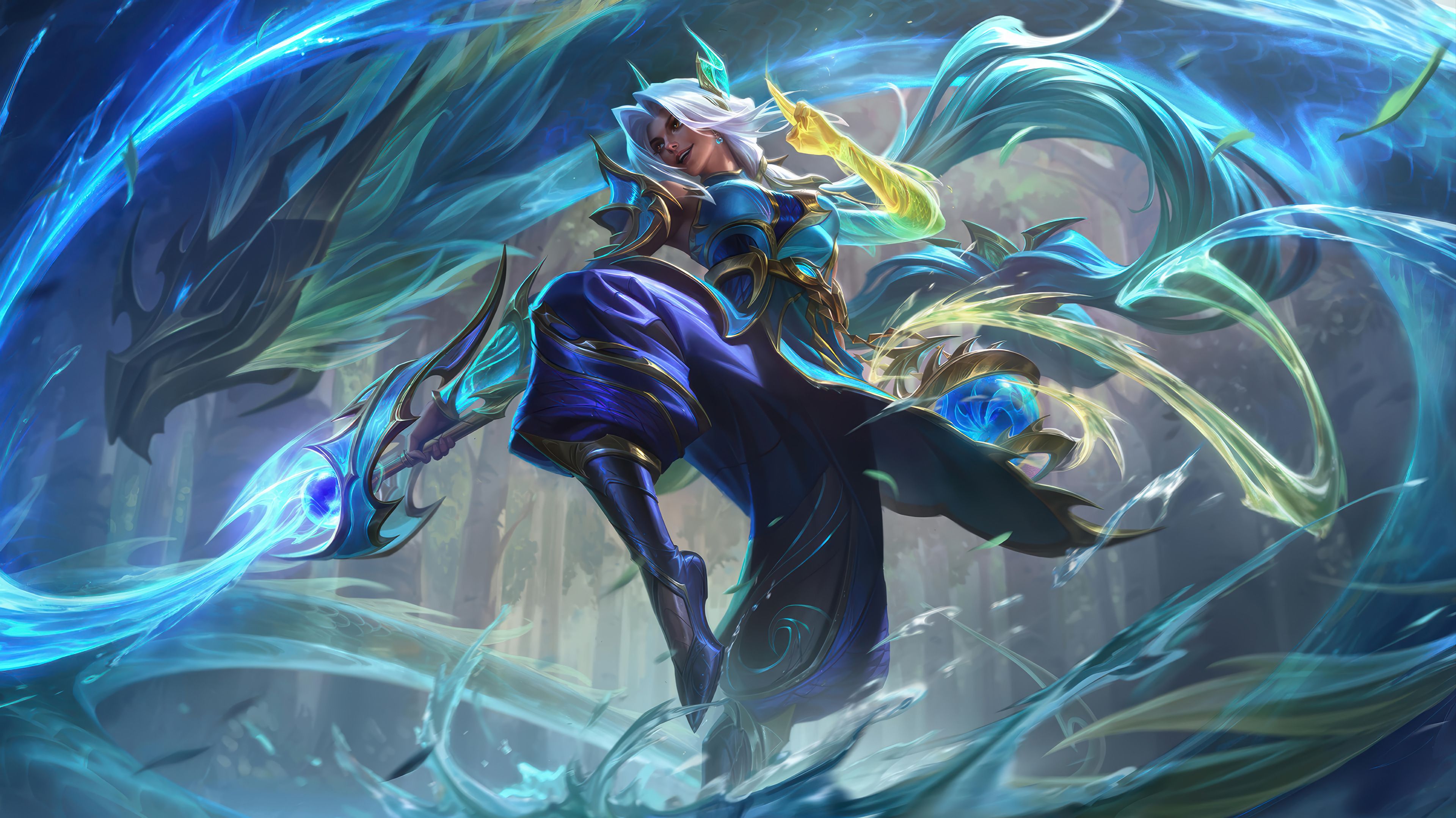 3840x2160 Nilah Dragonmancer LoL 4K Wallpaper PC HD Skin Splash Art LoL