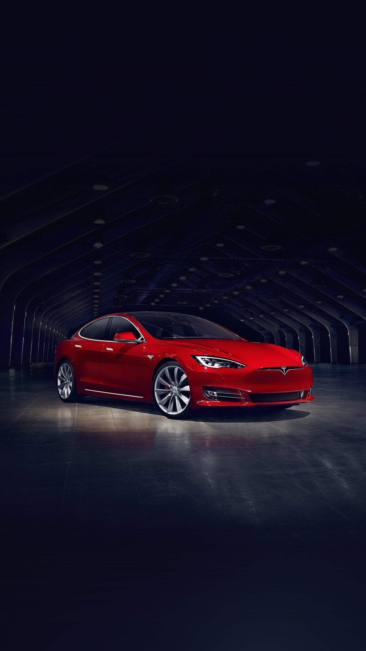 1242x2208 Tesla Model Red Car iPhone 6 Wallpaper