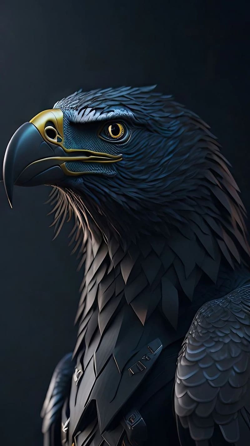 800x1422 Artificial intelligence, Black Eagle, bird, HD phone wallpaper