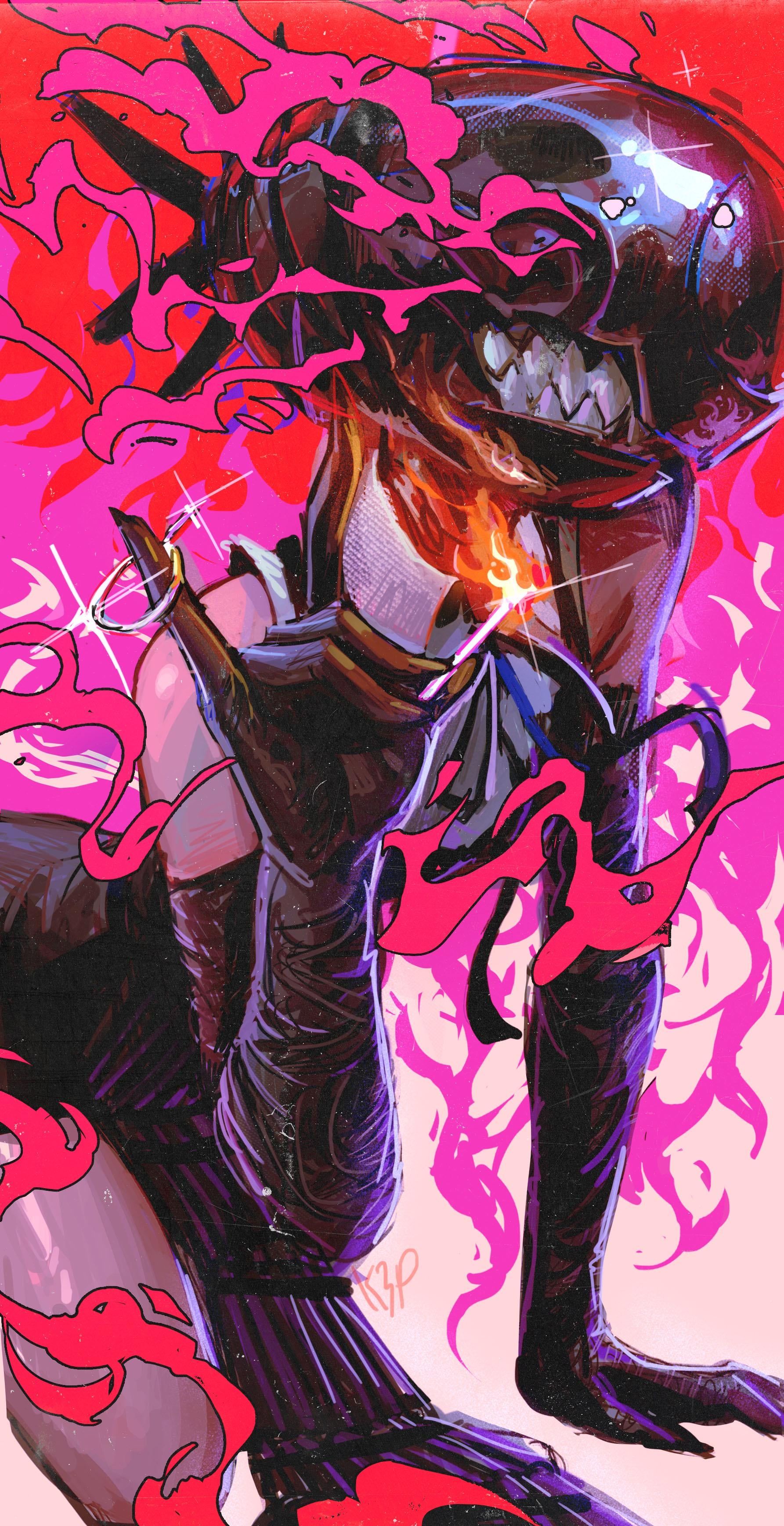 1785x3473 i wanted a wallpaper of bomb demon so i made one :)