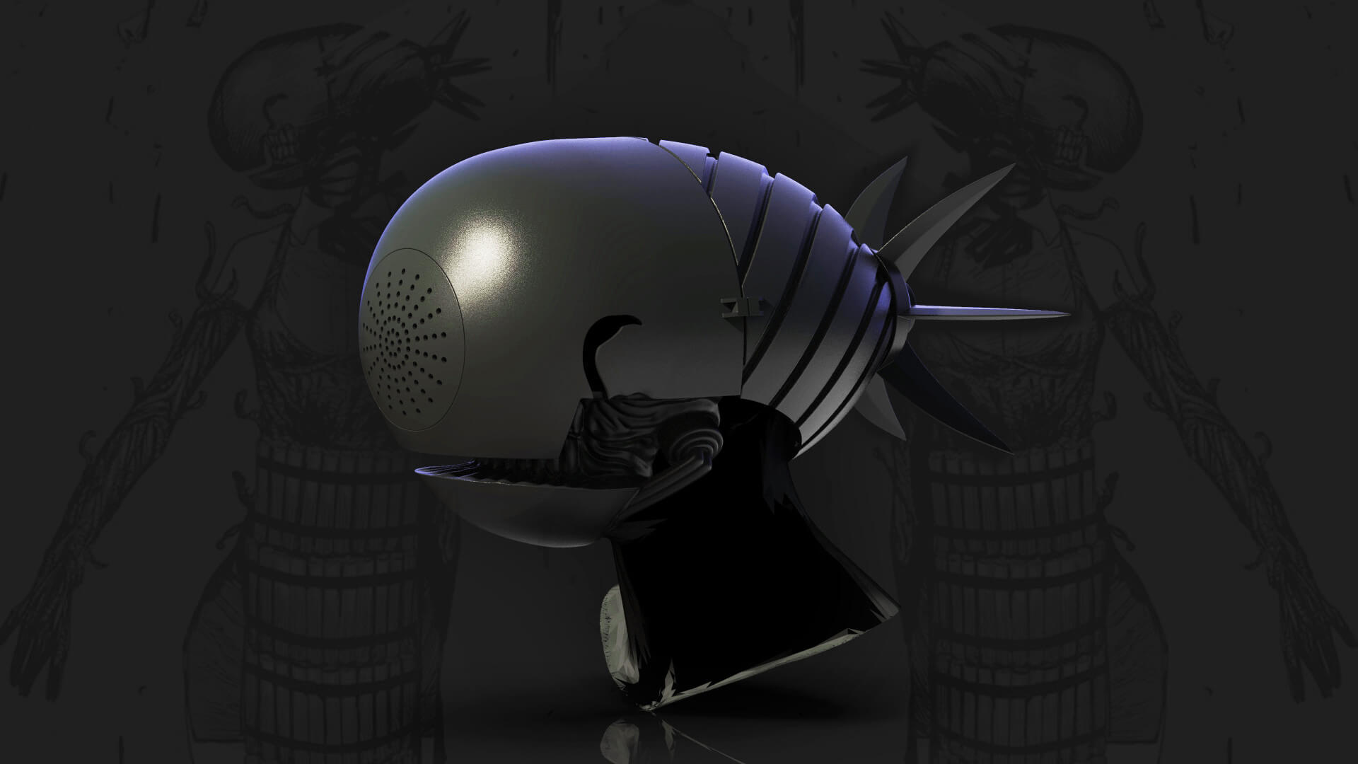 1920x1080 Bomb Devil Reze Helmet Cosplay 3D Model