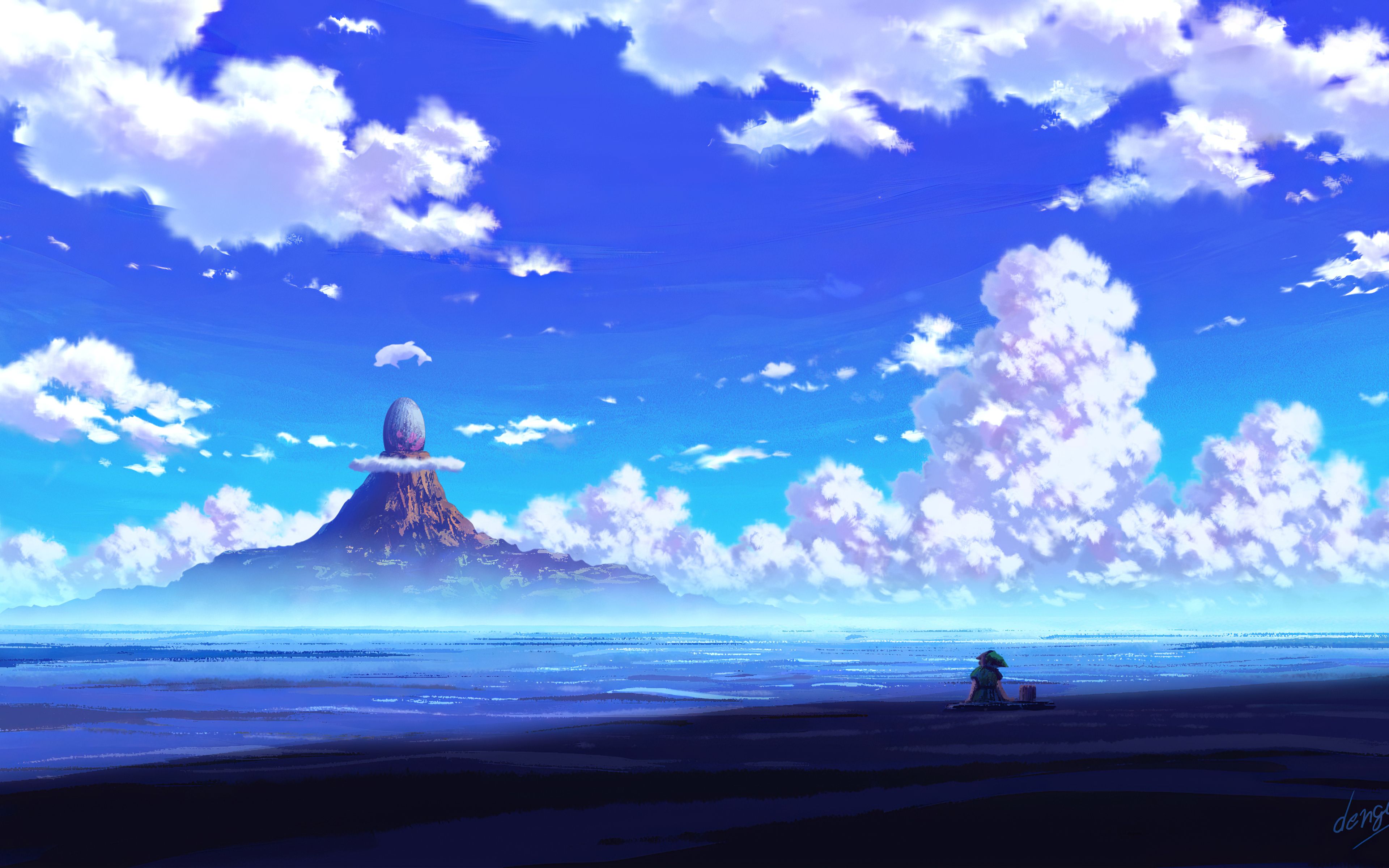 3840x2400 Anime Scenery Sitting 4k 4K , HD 4k Wallpaper, Image, Background, Photos and Picture
