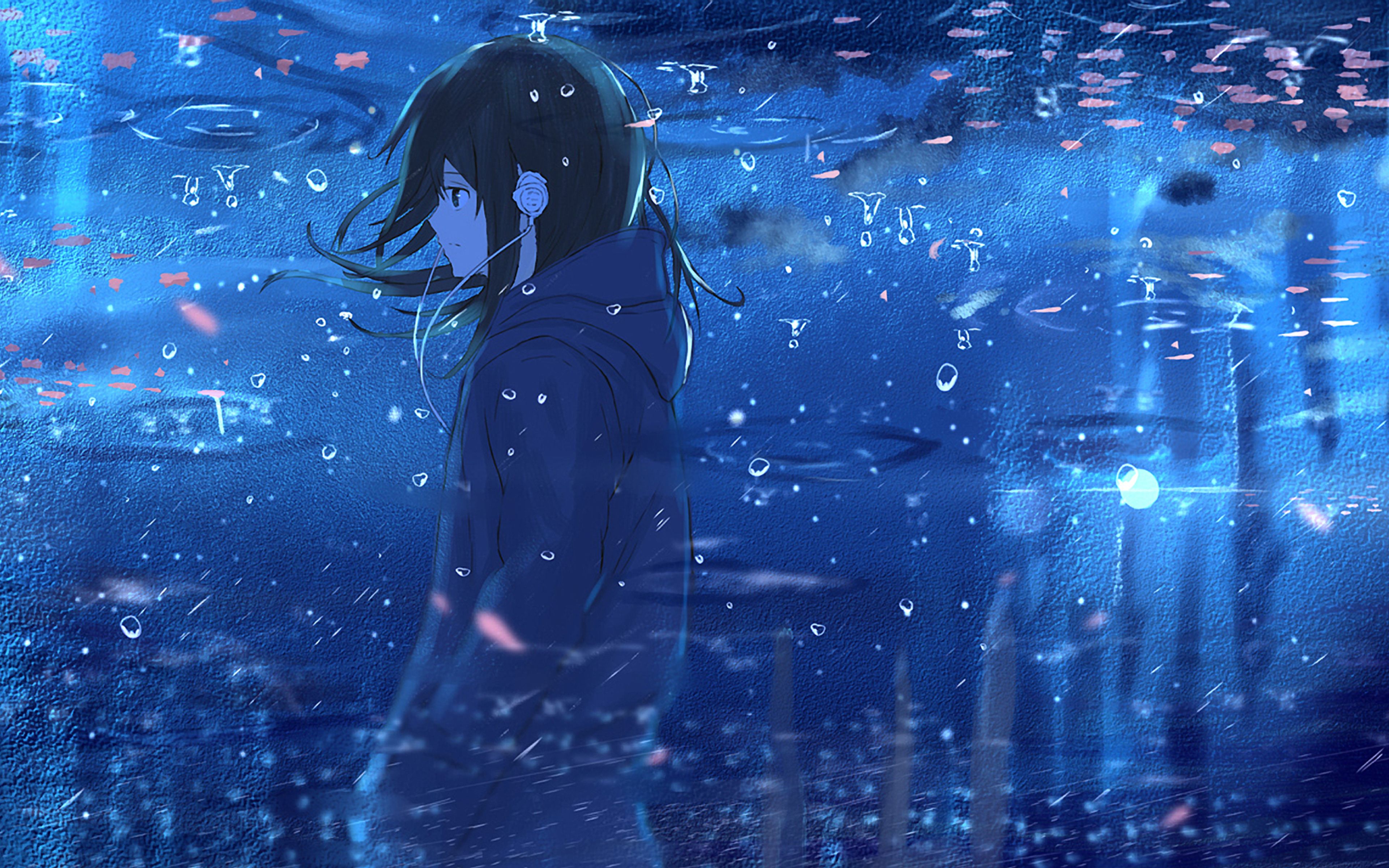 3840x2400 Anime Girl Reflection Water 4K , HD 4k Wallpaper, Image, Background, Photos and Picture