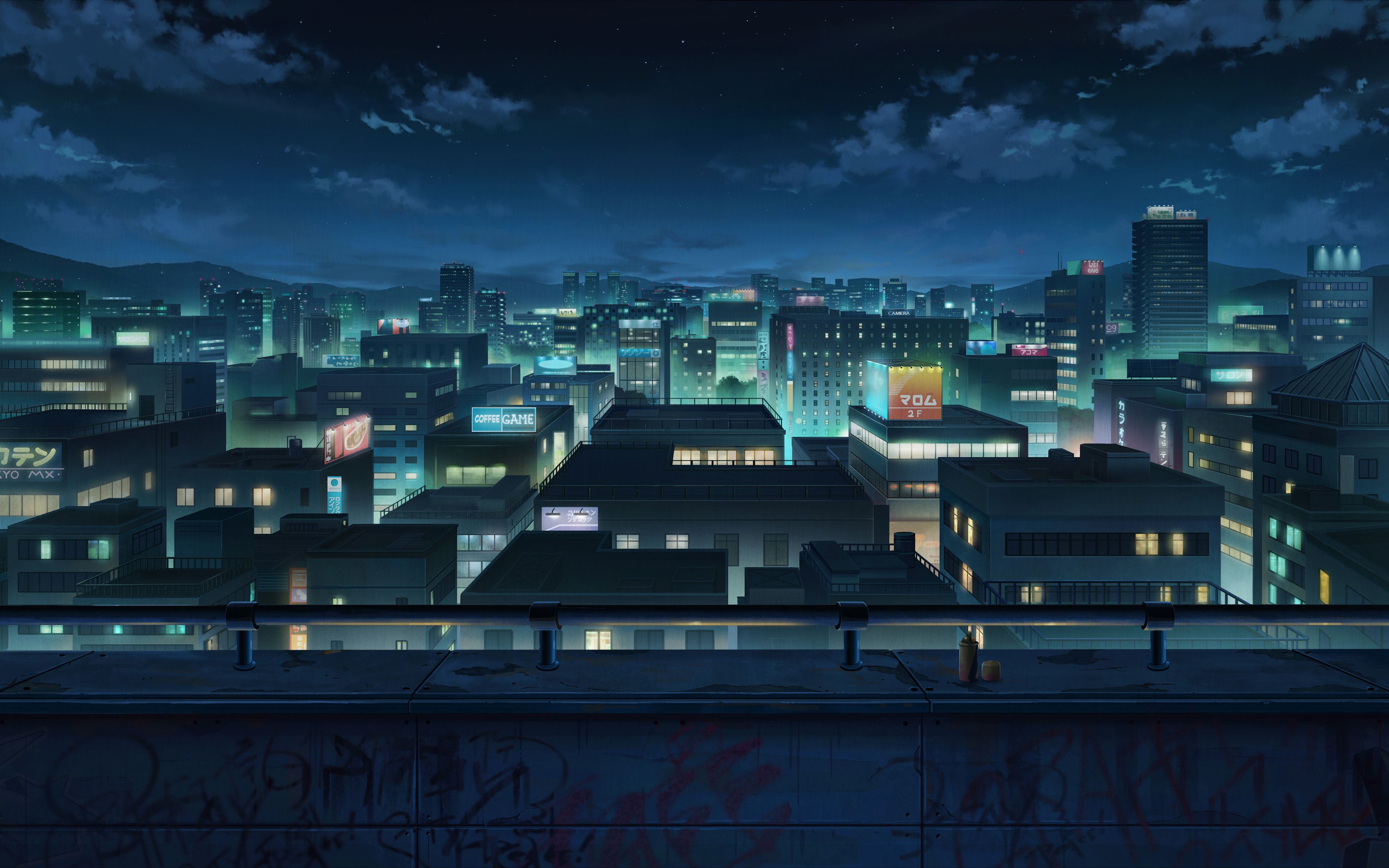 3840x2400 Tokyo Night Cityscape Anime 4K , HD 4k Wallpaper, Image, Background, Photos and Picture
