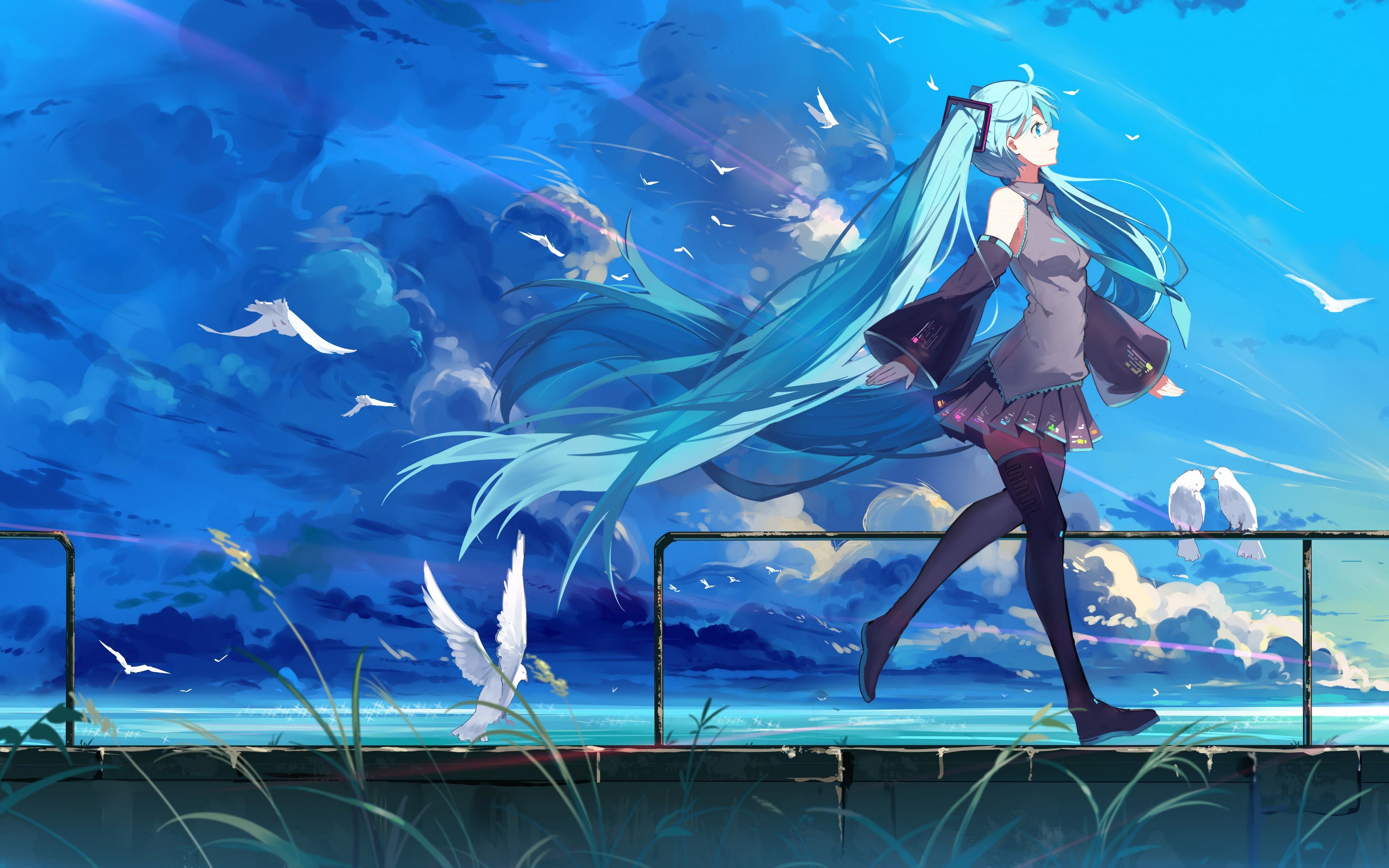3840x2400 Hatsune Miku Anime Girl 4K Wallpaper HD