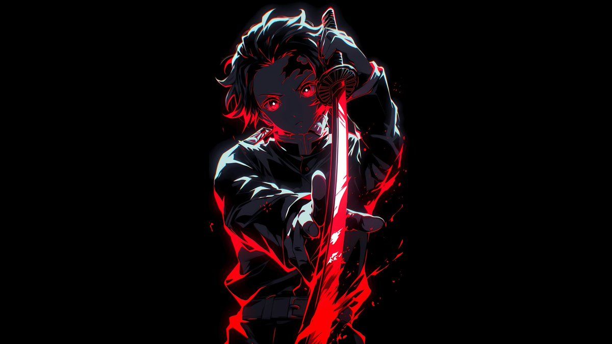 1200x675 4K Anime Neon : Demon Slayer