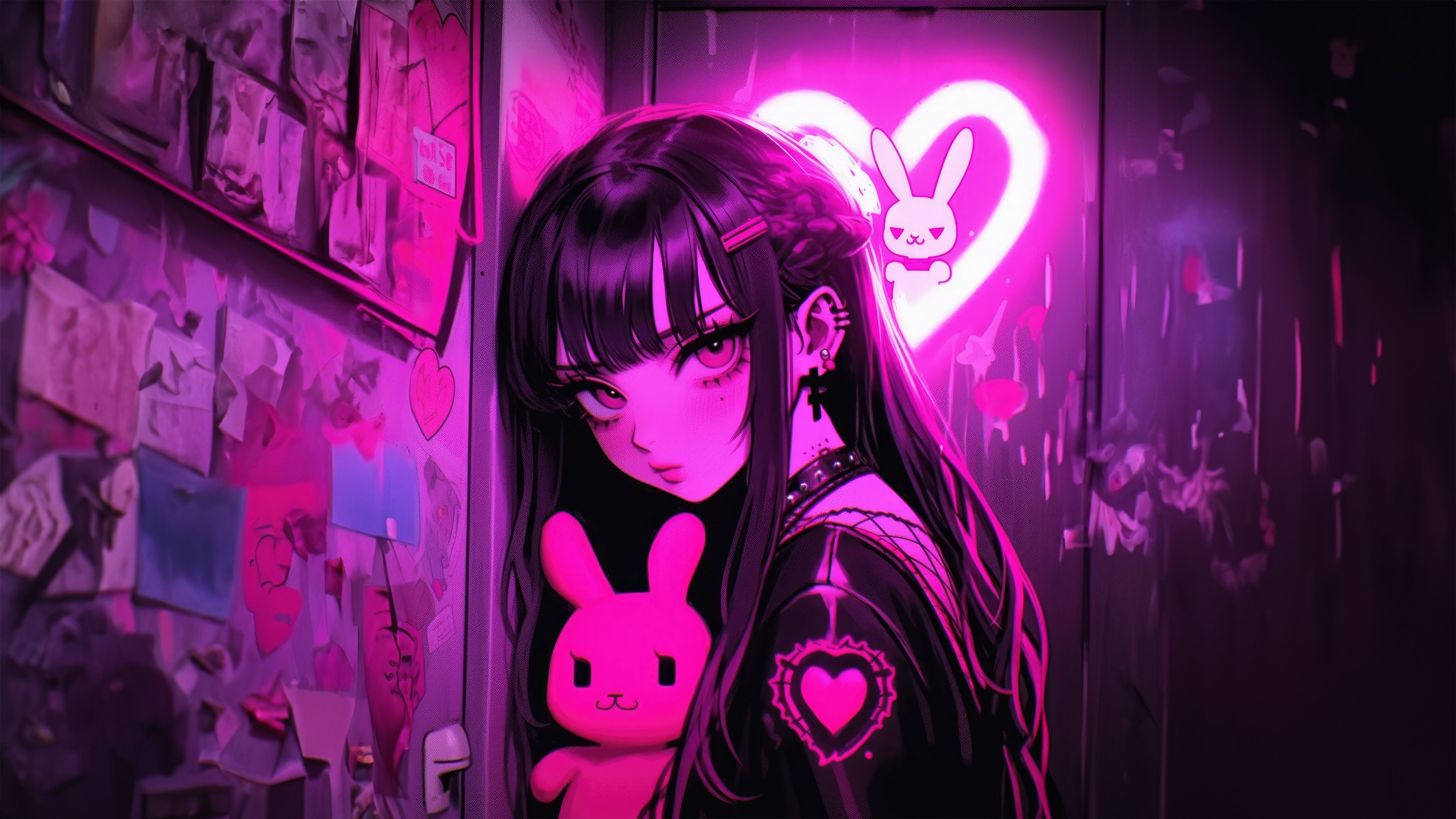 5120x2880 Kawaii Neon Anime Girl UltraWide Quad HD 1440P , HD 4k Wallpaper , Image, Background, Photos and Picture