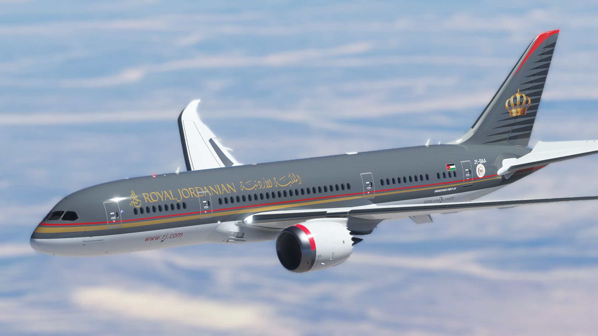 1920x1080 Kuro Boeing B787 8 [V2] Royal Jordanian Fleet PackK Liveries For MSFS