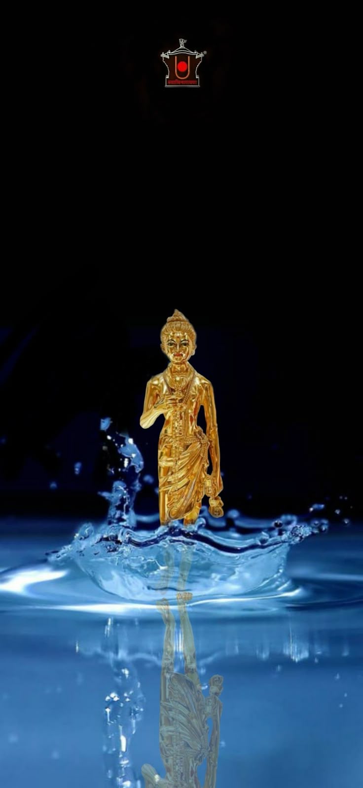 736x1597 Golden Statue Floating in Water. Swaminarayan 4k wallpaper, Neelkanth varni wallpaper, Baps wallpaper for phone