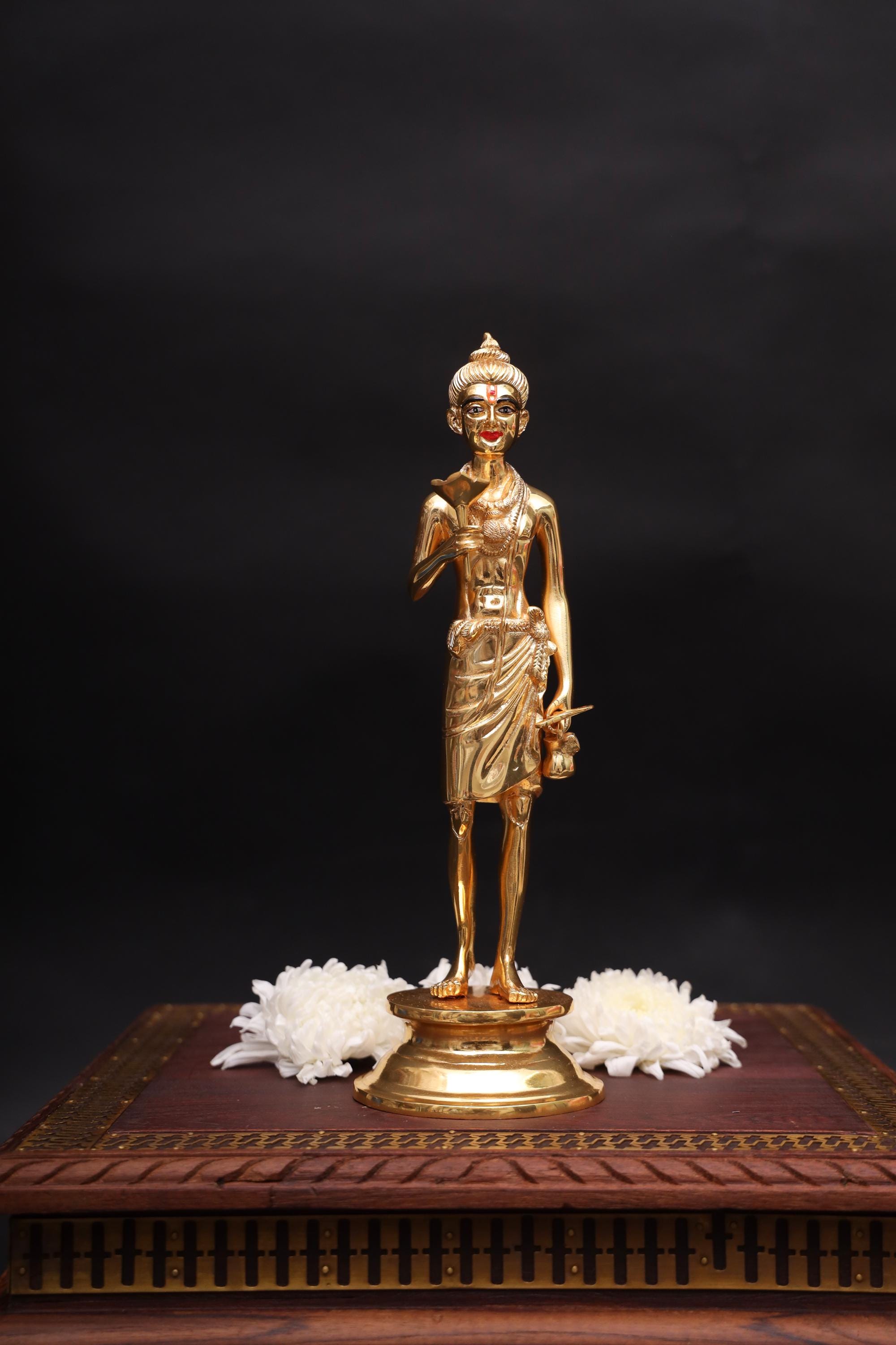 2000x3000 12 Inch Polished Gold Brass Nilkanth Varni Statue