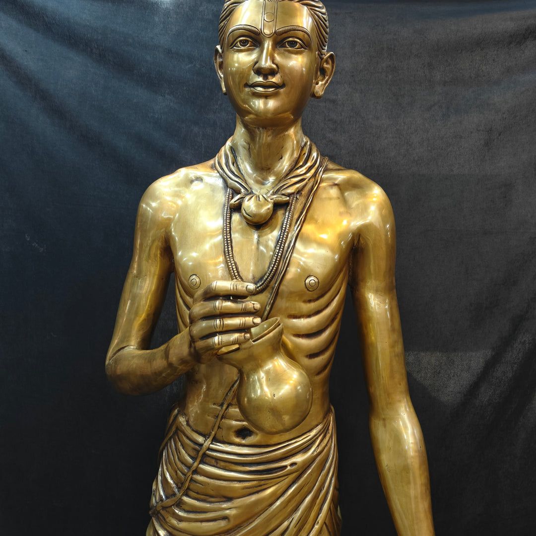 1080x1080 Brass Large Hindu Lord Swami Narayan Statue Nilkanth Varni 6.5 Feet