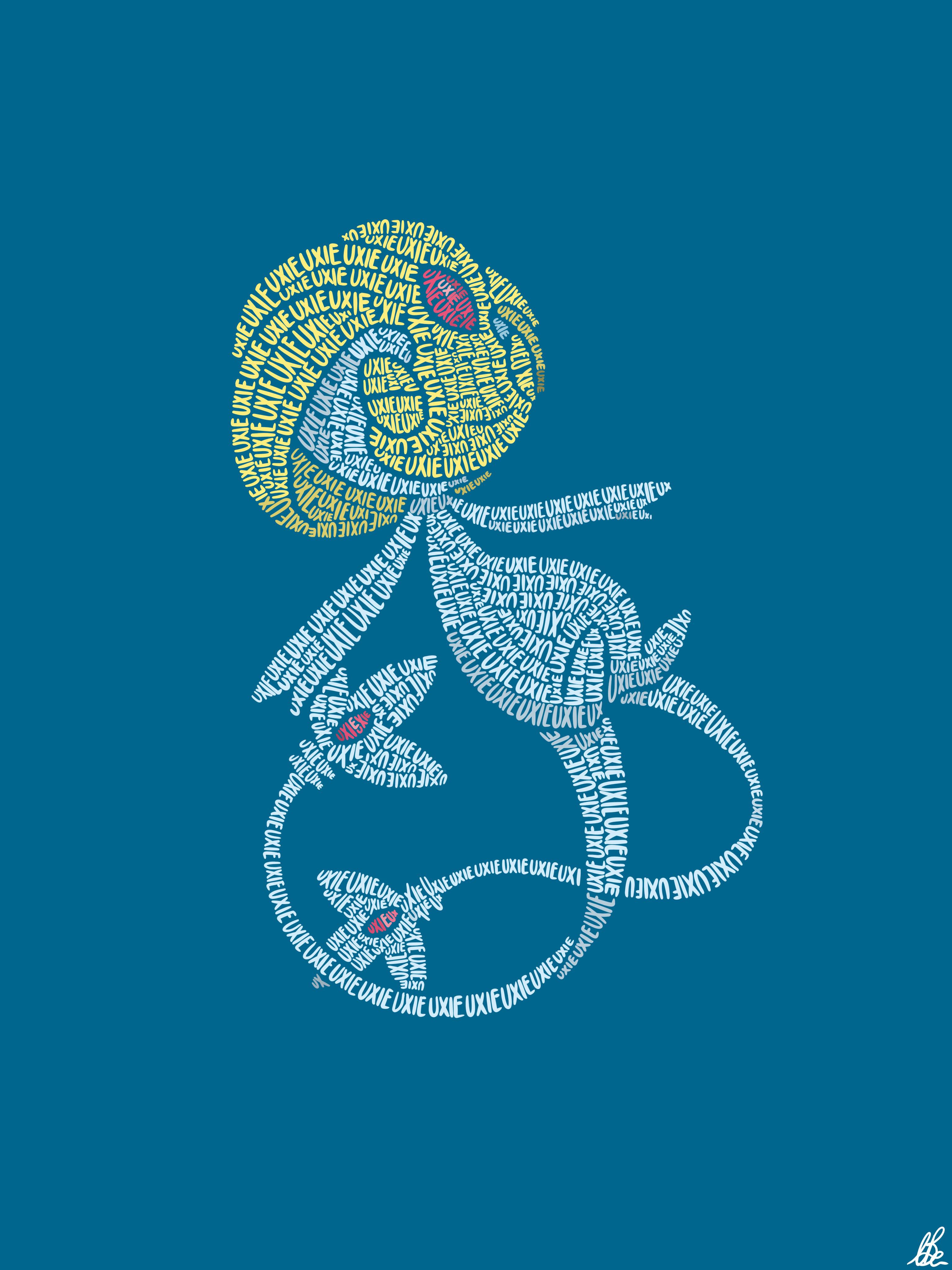 3072x4096 OC Uxie Calligram (hand Written <3)