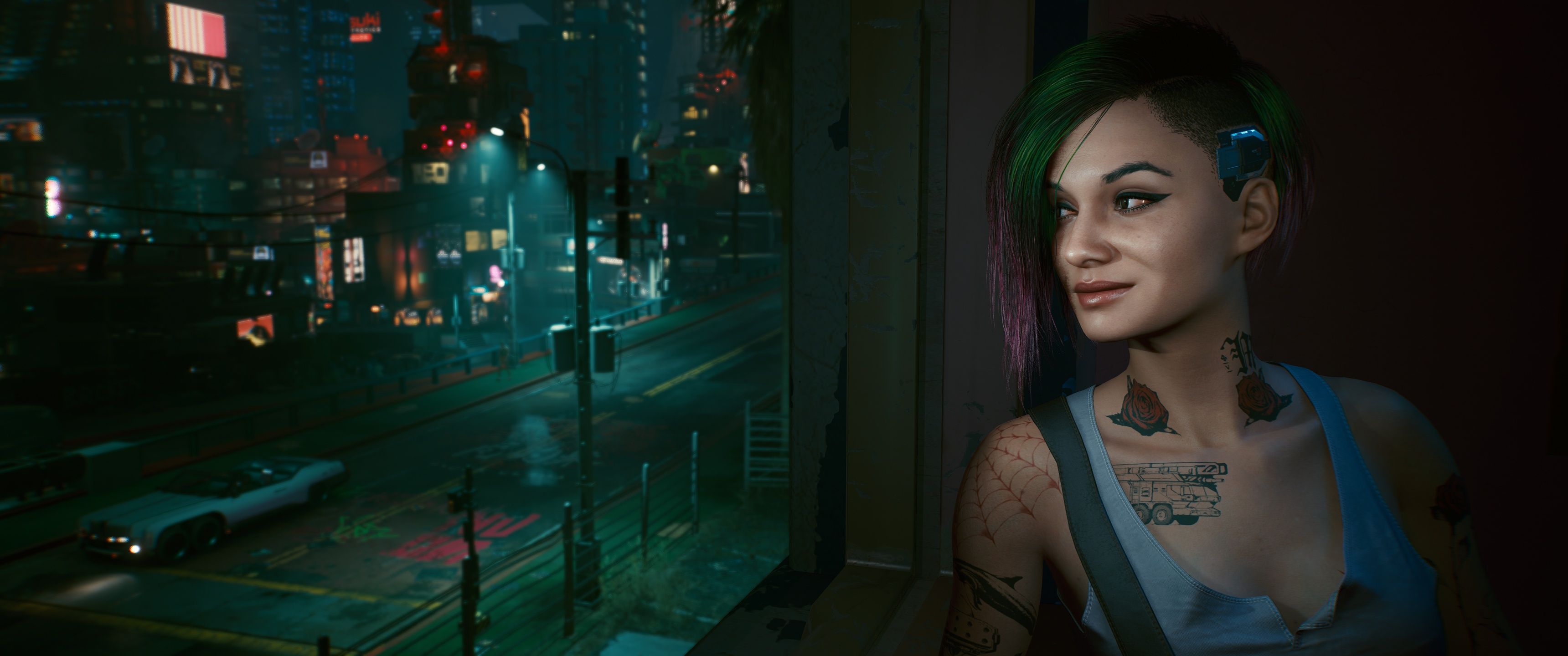 3440x1440 Wallpaper night city, CD Projekt RED, Cyberpunk Video Game, Judy Alvarez for mobile and desktop, section игры, resolution 3440x1440