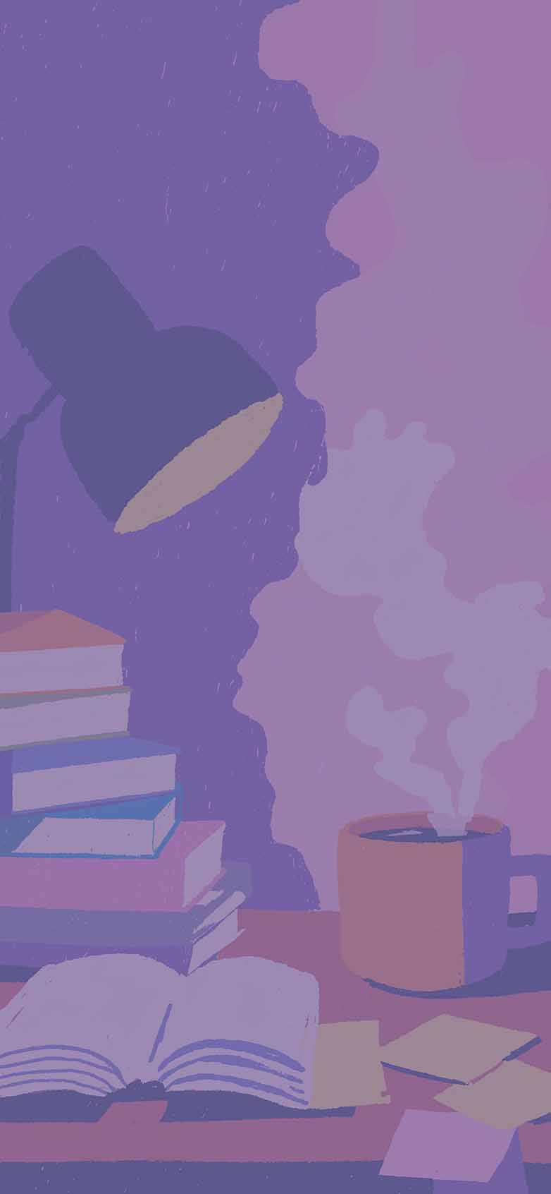 782x1692 Cozy Study Desk Books Coffee Warm Lamp Wallpaper iPhone HD