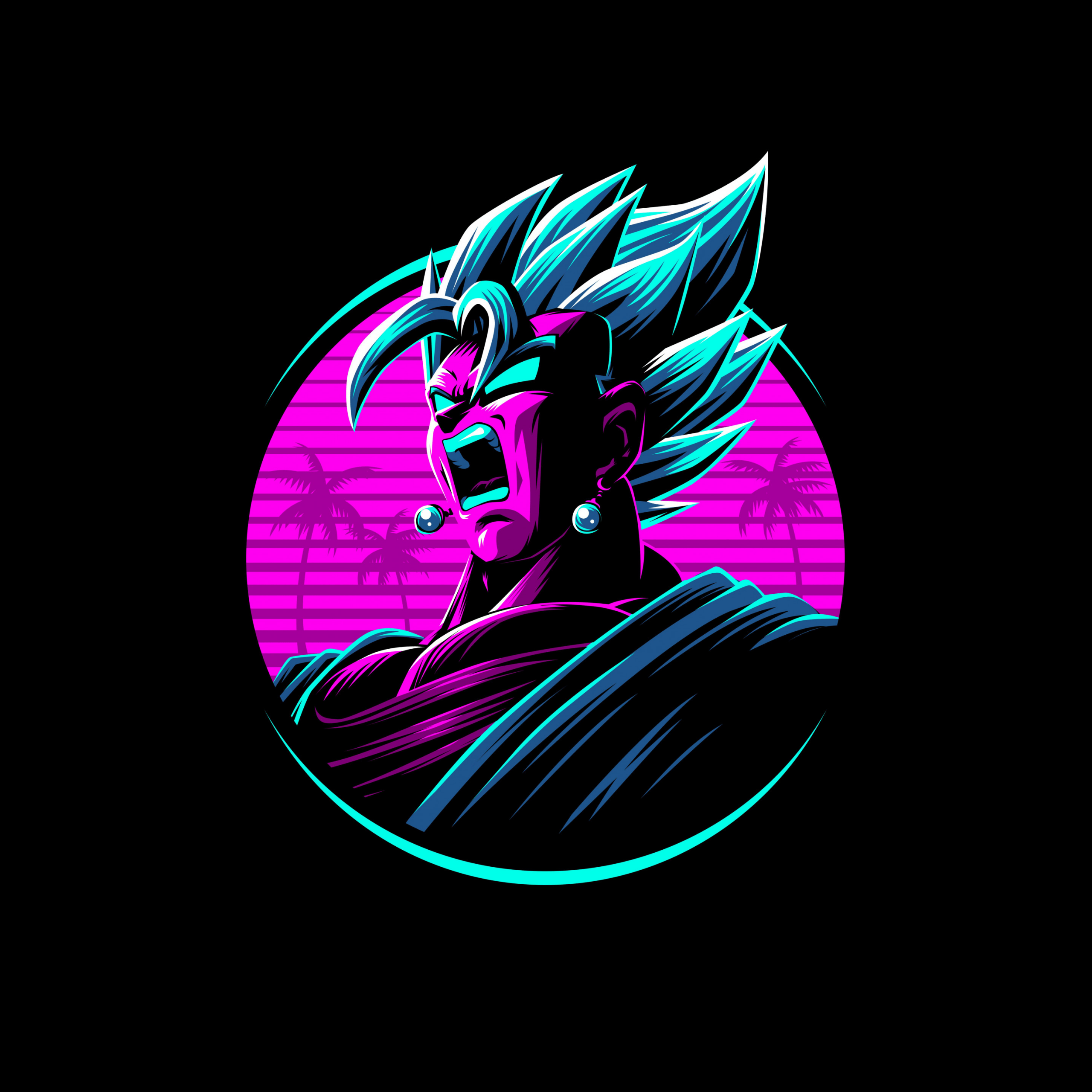 2560x2560 Vegito Wallpaper 4K, Dragon Ball Z, Neon, AMOLED