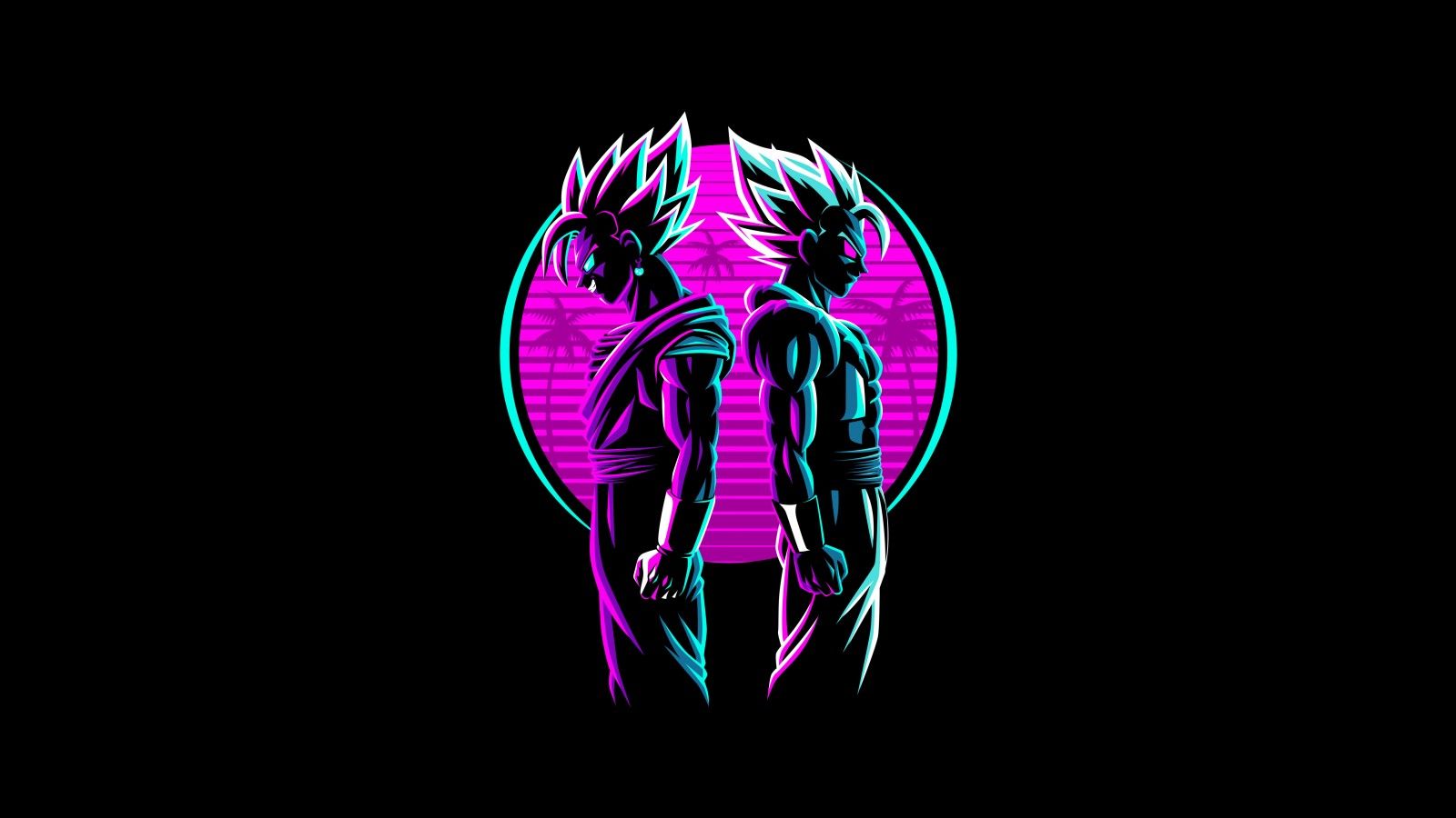 1600x900 Vegito Black Background 4K 5K HD Dragon Ball Z Wallpaper