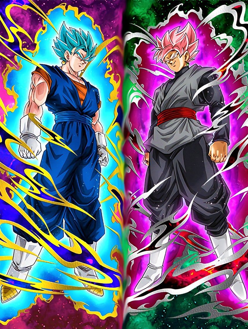 856x1136 Made a quick wallpaper for Vegito Blue and Super Saiyan Rosé Goku Black